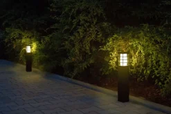 Sklep Kaja Srebrna lampa ogrodowa, prosta oprawa RADO II 2 AL z serii RADO II | Kaja Oświet* Lampy Ogrodowe Stojące