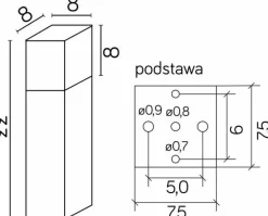 Sklep Kaja Srebrna lampa ogrodowa, stojąca, wys. 33cm CB-330 AL z serii CUBE | Kaja Oświetl* Lampy Ogrodowe Stojące
