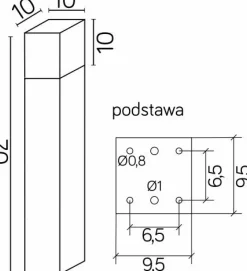 Sklep Kaja Srebrna lampa ogrodowa, wysokość 70cm CB-MAX 700 AL z serii CUBE MAX | Kaja Oświ* Lampy Ogrodowe Stojące