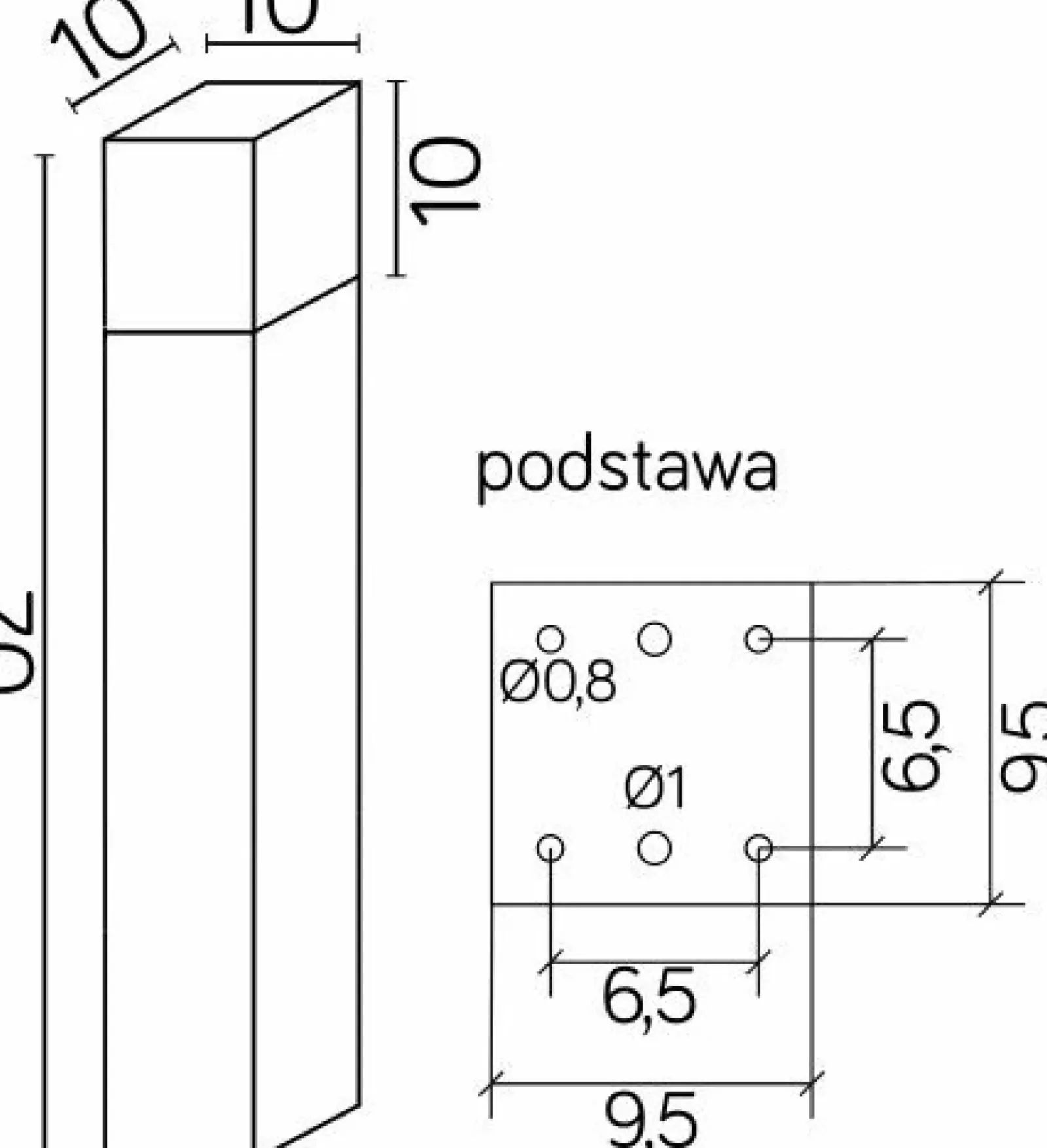 Sklep Kaja Srebrna lampa ogrodowa, wysokość 70cm CB-MAX 700 AL z serii CUBE MAX | Kaja Oświ* Lampy Ogrodowe Stojące