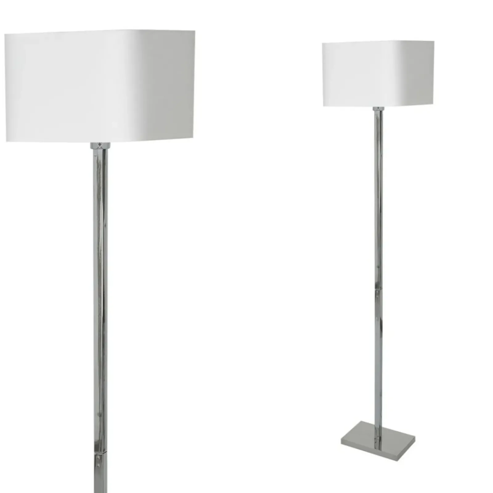 Sklep Kaja Srebrna lampa stojąca z kwadratowym abażurem ML6364 NAPOLI | Kaja* Lampy Podłogowe Z Abażurem|Tradycyjne Lampy Podłogowe