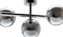 Sklep Kaja Srebrna lampa sufitowa z 3 dymionymi kloszami 5663 z serii LUNA | Kaja chrom Hot