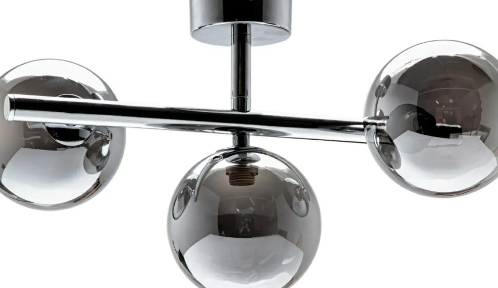Sklep Kaja Srebrna lampa sufitowa z 3 dymionymi kloszami 5663 z serii LUNA | Kaja chrom Hot