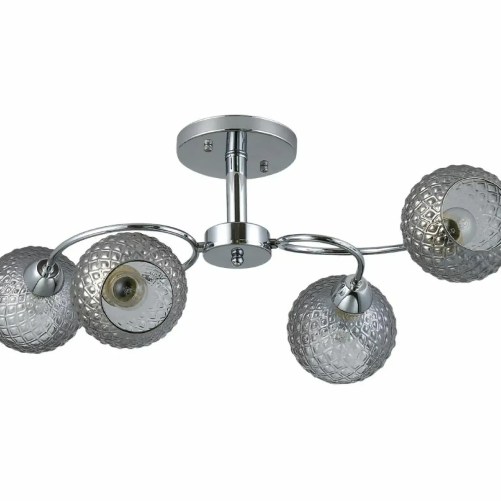 Sklep Kaja Srebrna lampa sufitowa z ozdobnymi kloszami ML9750 OAKLAND | Kaja Clearance