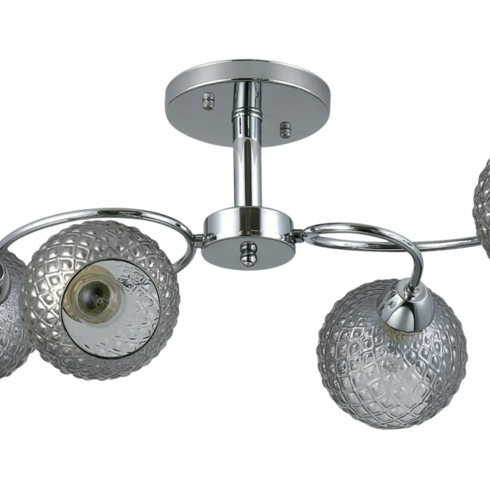 Sklep Kaja Srebrna lampa sufitowa z ozdobnymi kloszami ML9750 OAKLAND | Kaja Clearance