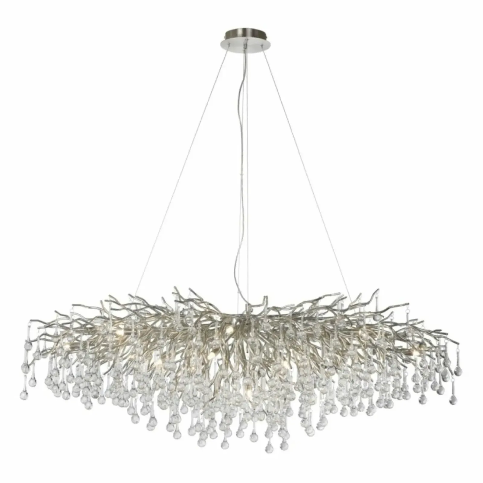 Sklep Kaja Srebrna lampa wisząca do nowoczesnego salonu 2031-55 ICICLE | Kaja stalowy Hot
