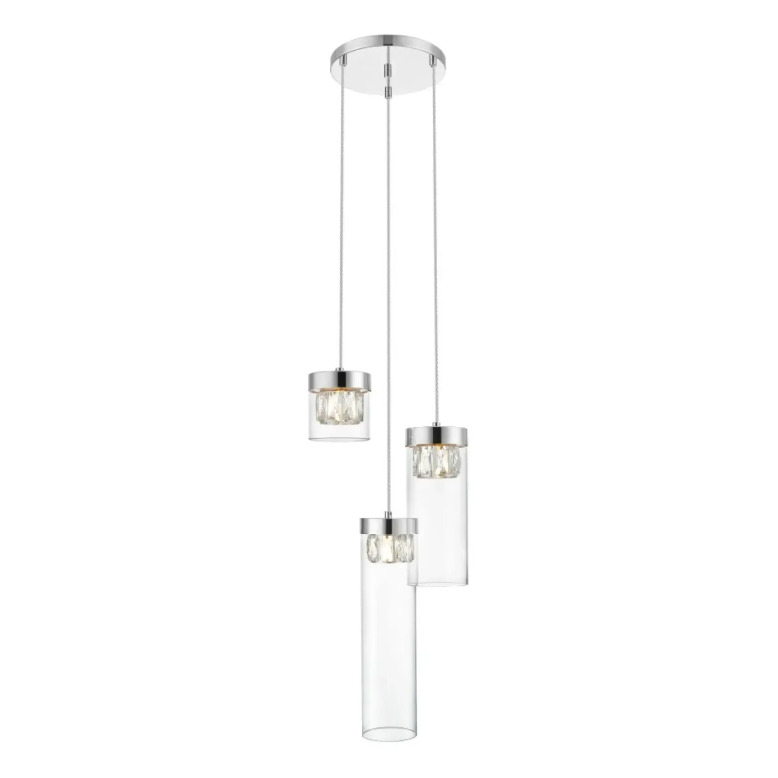 Sklep Kaja Srebrna lampa wisząca do sypialni P0389-03D-F4AC GEM | Kaja Shop