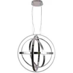 Sklep Kaja Srebrna lampa wisząca, ledowe obręcze ML6153 z serii COPERNICUS | Kaja Oświetlen chrom Outlet