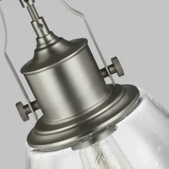 Sklep Kaja Srebrna lampa wisząca, pojedyncza FE-HOBSON-P-M-SN z serii HOBSON* Randole Tradycyjne