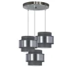 Sklep Kaja Srebrna lampa wisząca z podwójnymi kloszami 33-18496 HARE | Kaja Discount