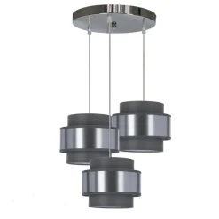 Sklep Kaja Srebrna lampa wisząca z podwójnymi kloszami 33-18496 HARE | Kaja Discount