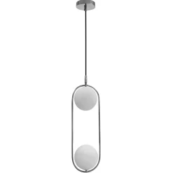 Sklep Kaja Srebrna, owalna lampa wisząca z kloszami 32-32072 CORDEL | Kaja Fashion