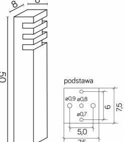 Sklep Kaja Srebrna, prosta lampa stojąca, na żarówkę E27 RADO 2 AL z serii RADO | Kaja Oświ* Lampy Ogrodowe Stojące