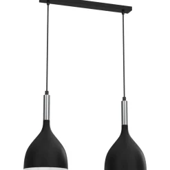 Sklep Kaja Srebrno-czarna lampa wisząca, dwa klosze LX 3955 z serii NOAK | Kaja New
