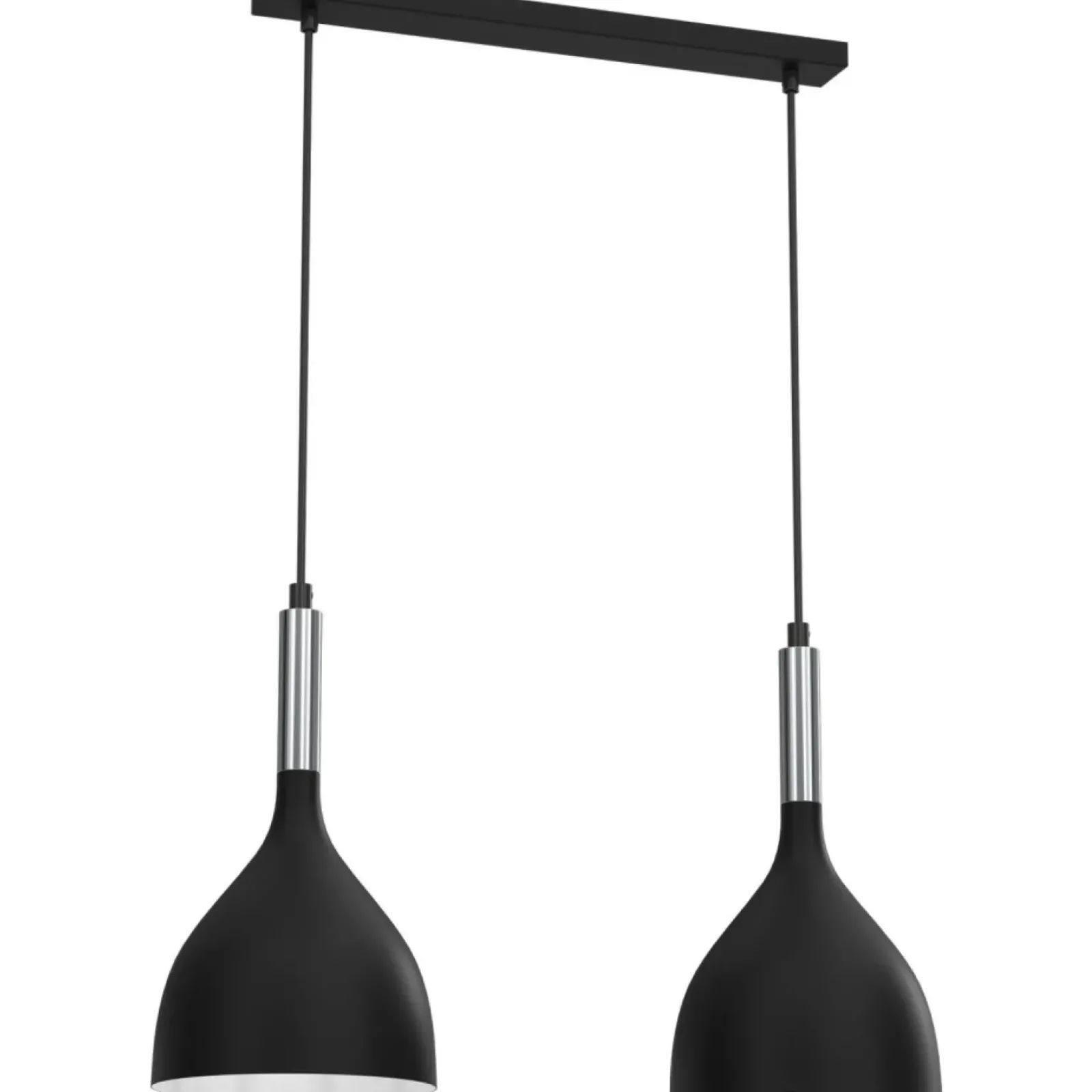 Sklep Kaja Srebrno-czarna lampa wisząca, dwa klosze LX 3955 z serii NOAK | Kaja New
