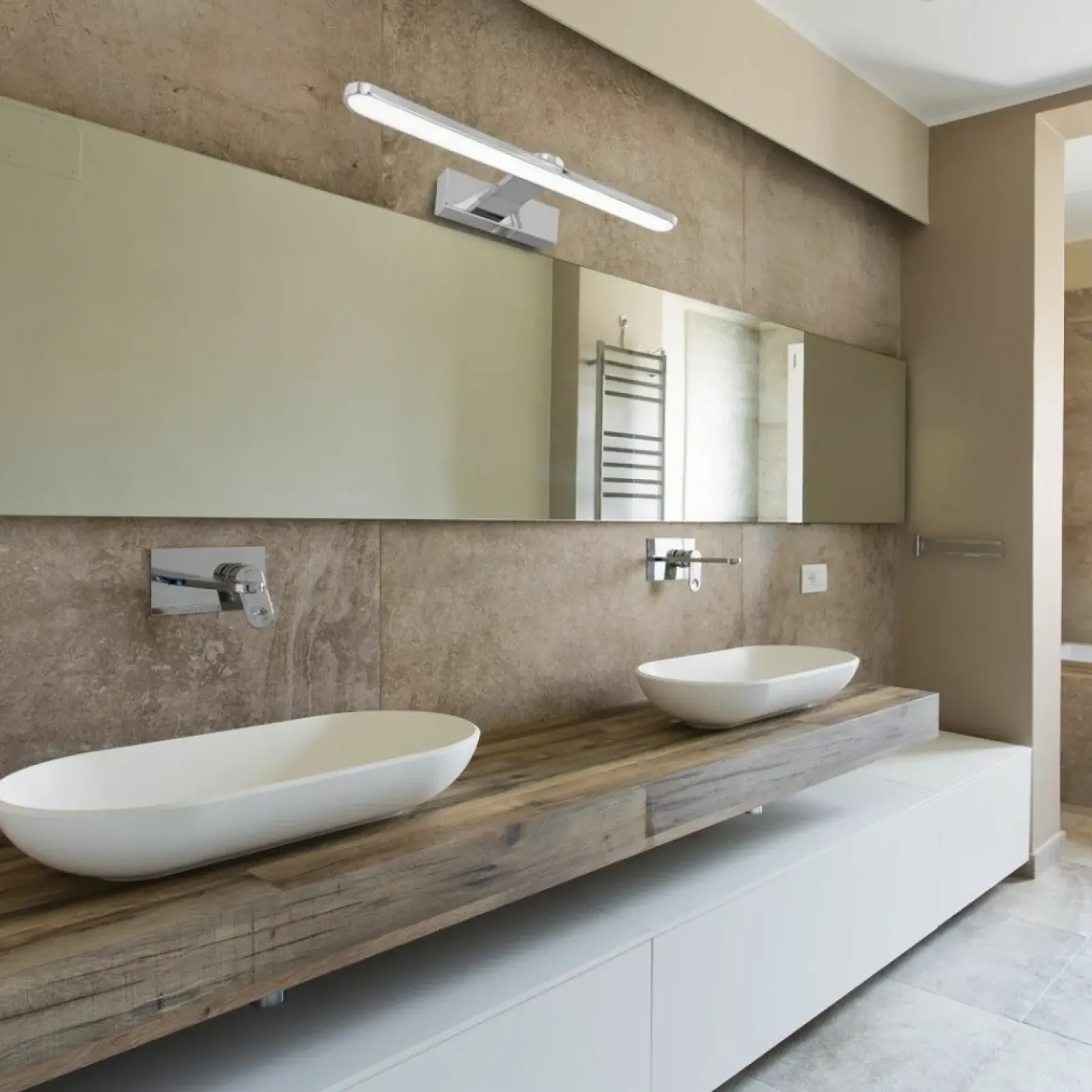 Sklep Kaja Srebrny kinkiet obrazowy, idealny nad lustro ML5613 z serii SPLASH | Kaja Oświet* Lampy Led