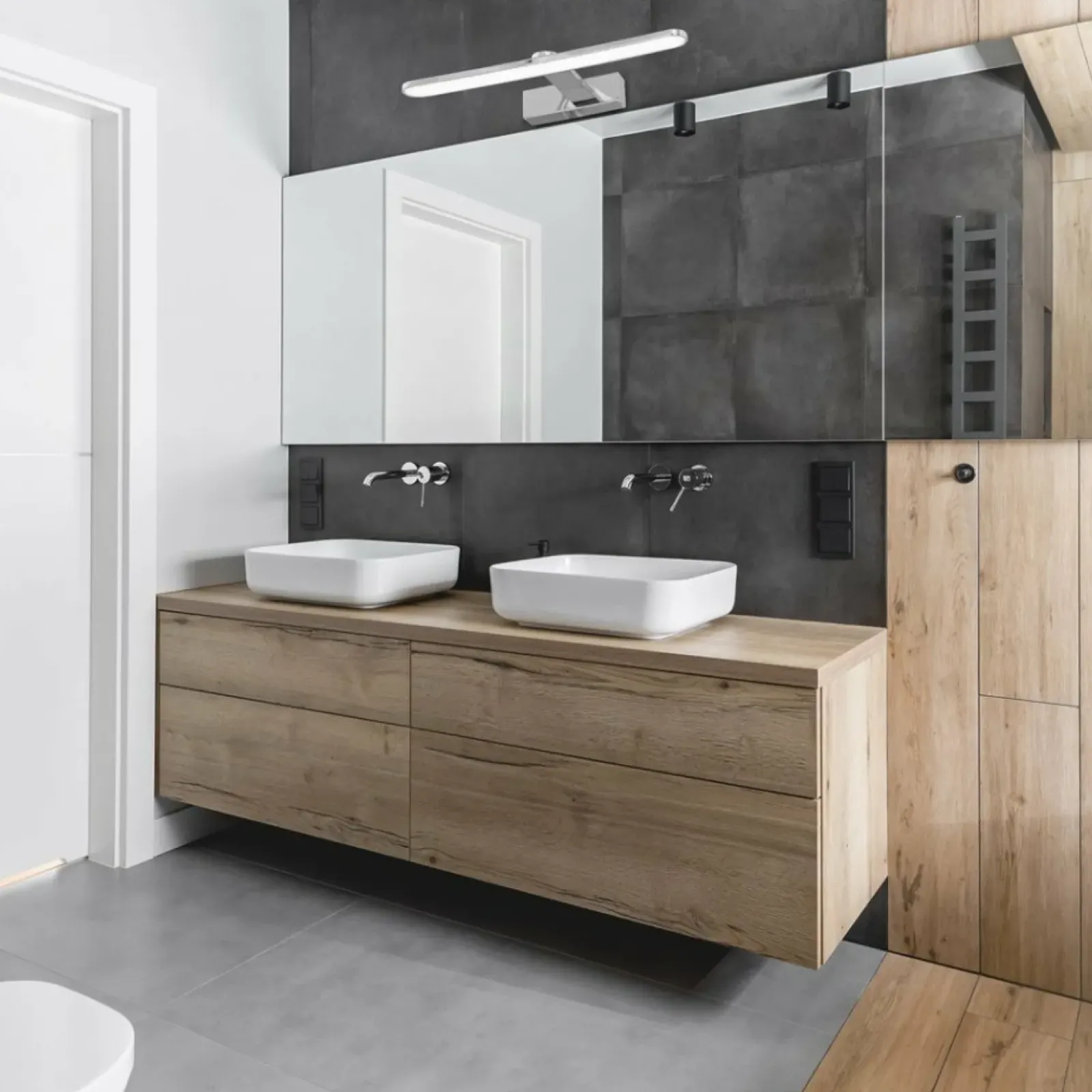 Sklep Kaja Srebrny kinkiet obrazowy, idealny nad lustro ML5613 z serii SPLASH | Kaja Oświet* Lampy Led