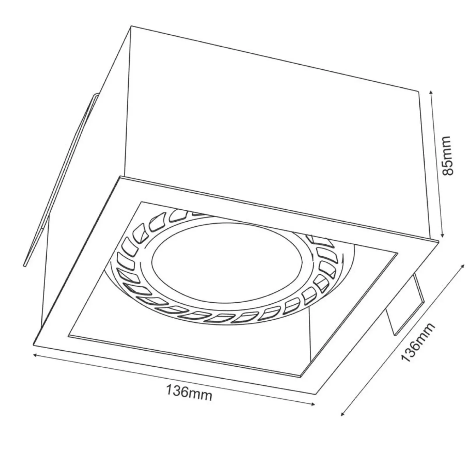Sklep Kaja Stała oprawa wpustowa 13,6x13,6cm GU10/ES111 ANT 3273 z serii CAGE* Oprawy Podtynkowe