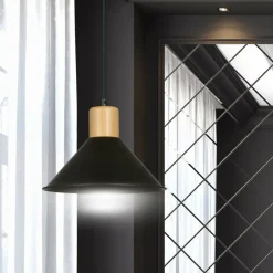 Sklep Kaja Stożkowa, czarna lampa wisząca do kuchni 1044/1 ROWEN | Kaja czarny Fashion