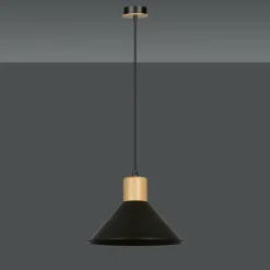 Sklep Kaja Stożkowa, czarna lampa wisząca do kuchni 1044/1 ROWEN | Kaja czarny Fashion