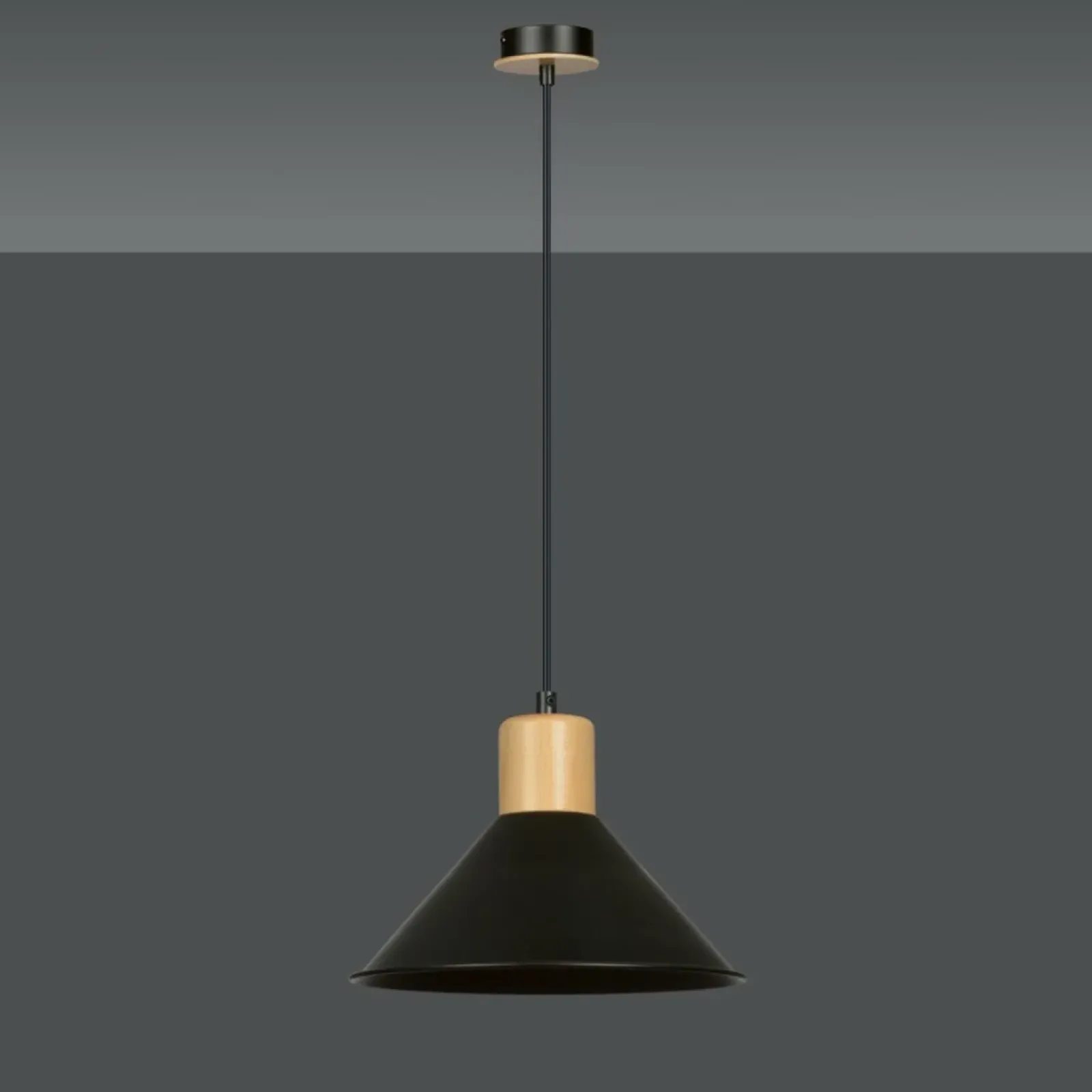 Sklep Kaja Stożkowa, czarna lampa wisząca do kuchni 1044/1 ROWEN | Kaja czarny Fashion