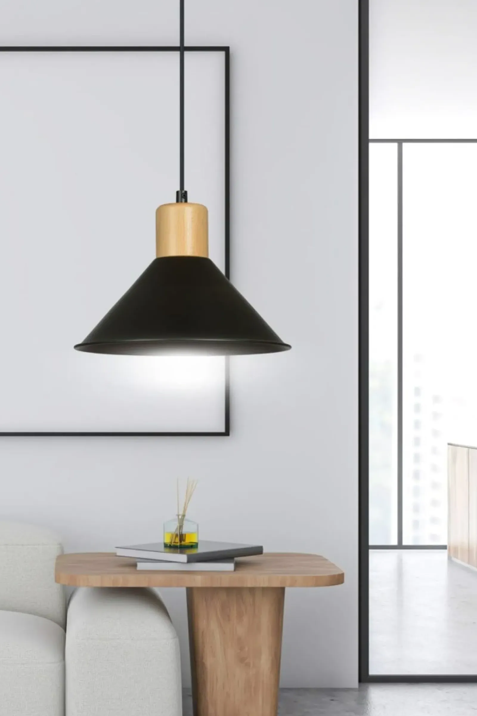 Sklep Kaja Stożkowa, czarna lampa wisząca do kuchni 1044/1 ROWEN | Kaja czarny Fashion