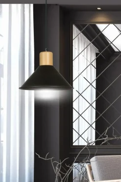 Sklep Kaja Stożkowa, czarna lampa wisząca do kuchni 1044/1 ROWEN | Kaja czarny Fashion