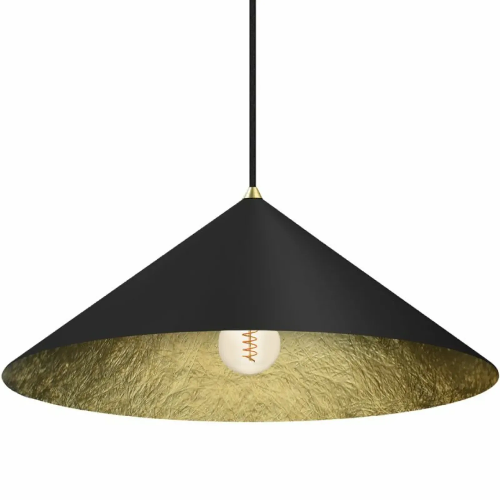 Sklep Kaja Stożkowa, czarno-złota lampa wisząca ⌀50cm MLP0645 FUJI | Kaja Clearance
