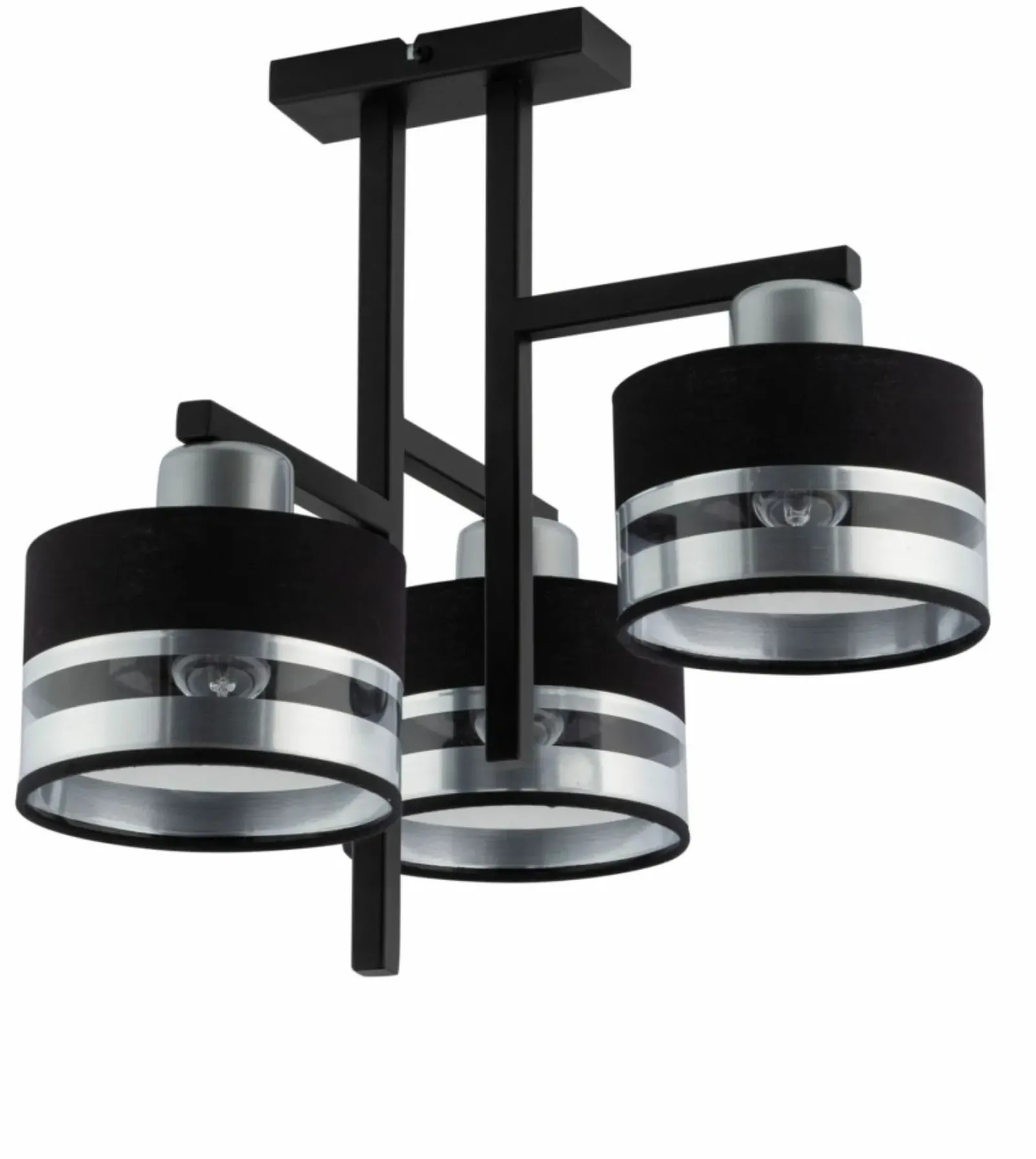 Sklep Kaja Stylowa, abażurowa, czarno-srebrna lampa do sypialni SIG 32148 – PRO Best Sale