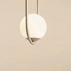 Sklep Kaja Stylowa, beżowa lampa wisząca z dwoma kulami 1086G17 z serii RIVA Zadzwońporabattel.783200183(8-16)/mailsklep@kaja.com.pl Sale
