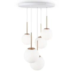 Sklep Kaja Stylowa, biało-złota lampa do salonu MOD321PL-05G z serii BASIC FORM Hot