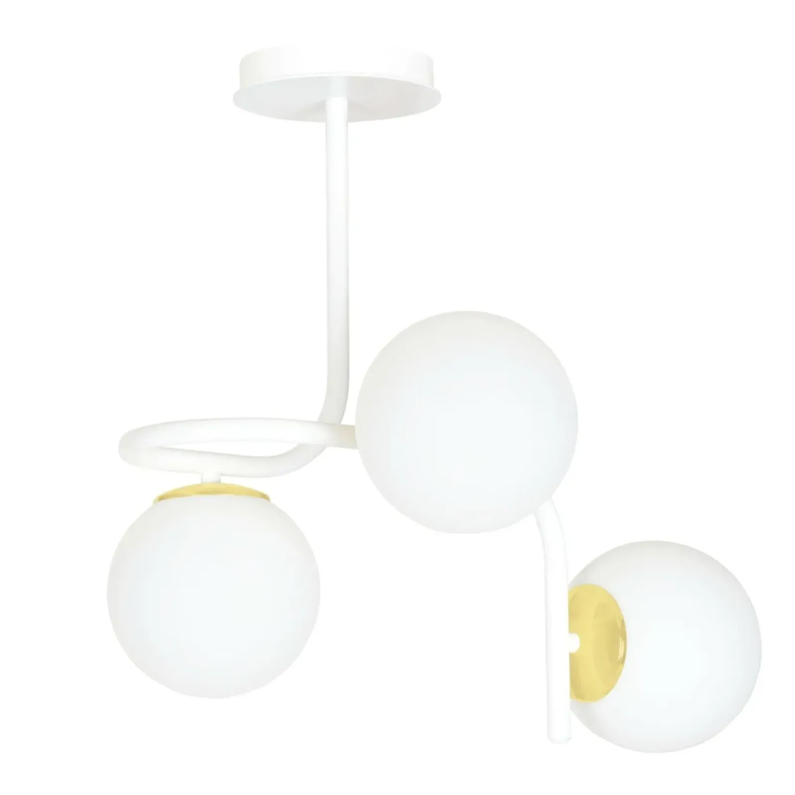 Sklep Kaja Stylowa, biało-złota lampa sufitowa do kuchni 1033/3 RAGNAR | Kaja Store