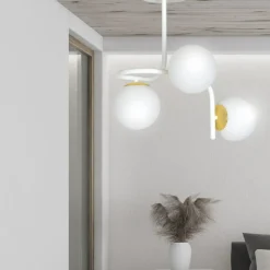 Sklep Kaja Stylowa, biało-złota lampa sufitowa do kuchni 1033/3 RAGNAR | Kaja Store
