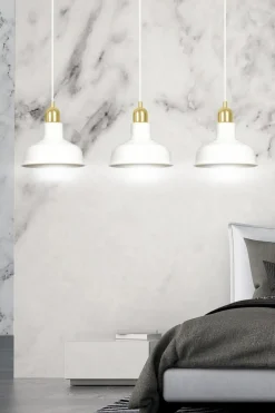 Sklep Kaja Stylowa, biało-złota lampa wisząca nad stół 1043/3 IBOR | Kaja biały Discount