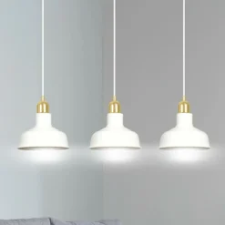 Sklep Kaja Stylowa, biało-złota lampa wisząca nad stół 1043/3 IBOR | Kaja biały Discount
