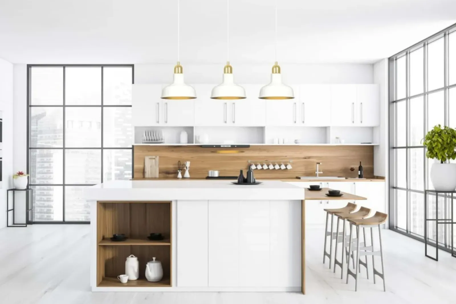 Sklep Kaja Stylowa, biało-złota lampa wisząca nad stół 1043/3 IBOR | Kaja biały Discount