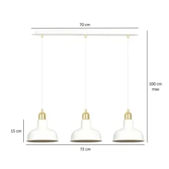 Sklep Kaja Stylowa, biało-złota lampa wisząca nad stół 1043/3 IBOR | Kaja biały Discount