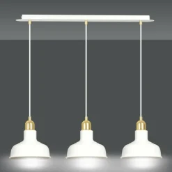 Sklep Kaja Stylowa, biało-złota lampa wisząca nad stół 1043/3 IBOR | Kaja biały Discount