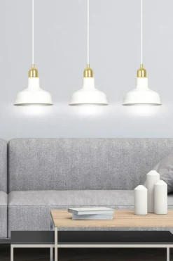 Sklep Kaja Stylowa, biało-złota lampa wisząca nad stół 1043/3 IBOR | Kaja biały Discount