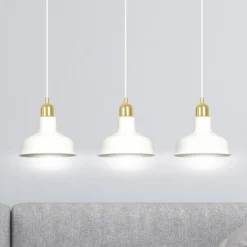 Sklep Kaja Stylowa, biało-złota lampa wisząca nad stół 1043/3 IBOR | Kaja biały Discount