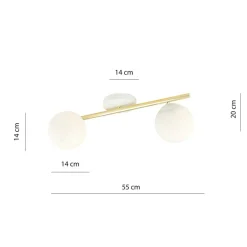 Sklep Kaja Stylowa, biało-złota lampa z dwoma kloszami 1249/2 z serii SPLENDI Flash Sale