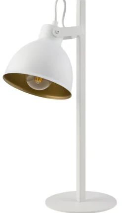 Sklep Kaja Stylowa, biało-złota lampka na biurko ucznia SIG 50265 - MARS B/ZŁ* Lampki Biurkowe
