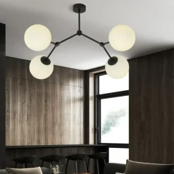 Sklep Kaja Stylowa, czarna lampa sufitowa z białymi kloszami 1133/4 SPACE | Kaja Outlet