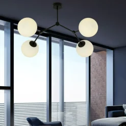 Sklep Kaja Stylowa, czarna lampa sufitowa z białymi kloszami 1133/4 SPACE | Kaja Outlet