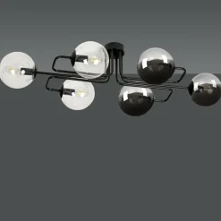 Sklep Kaja Stylowa czarna lampa sufitowa z kloszami 834/6A3 | Kaja Oświetlenie Cheap