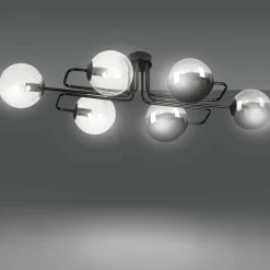 Sklep Kaja Stylowa czarna lampa sufitowa z kloszami 834/6A3 | Kaja Oświetlenie Cheap