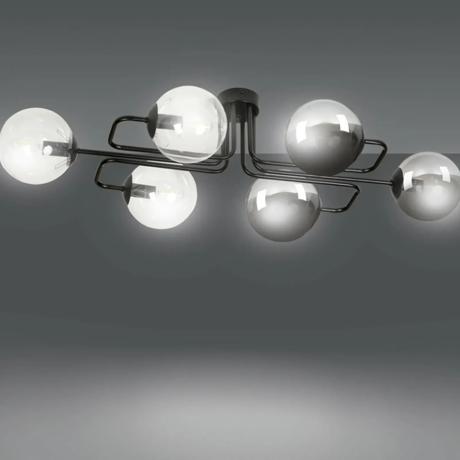 Sklep Kaja Stylowa czarna lampa sufitowa z kloszami 834/6A3 | Kaja Oświetlenie Cheap