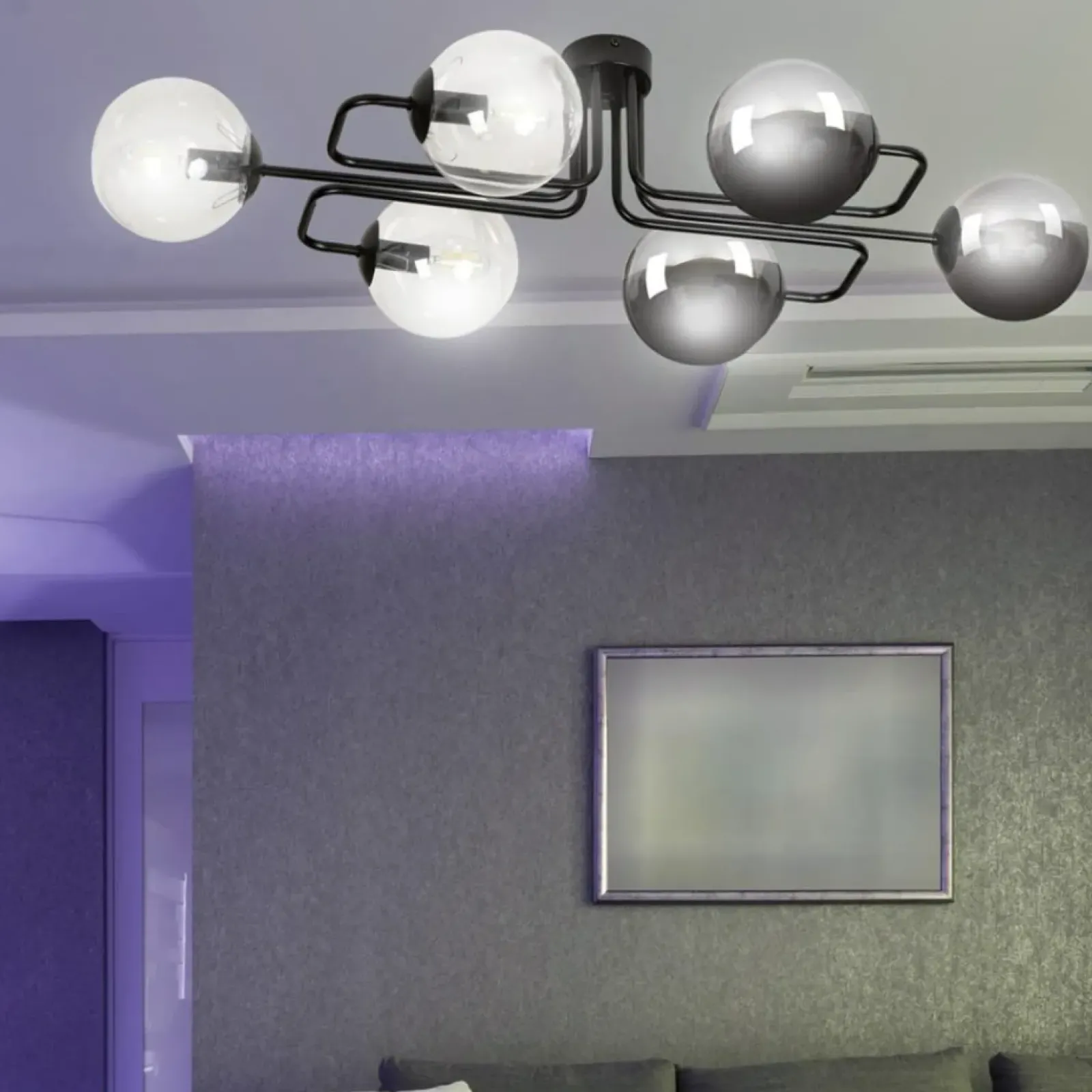 Sklep Kaja Stylowa czarna lampa sufitowa z kloszami 834/6A3 | Kaja Oświetlenie Cheap