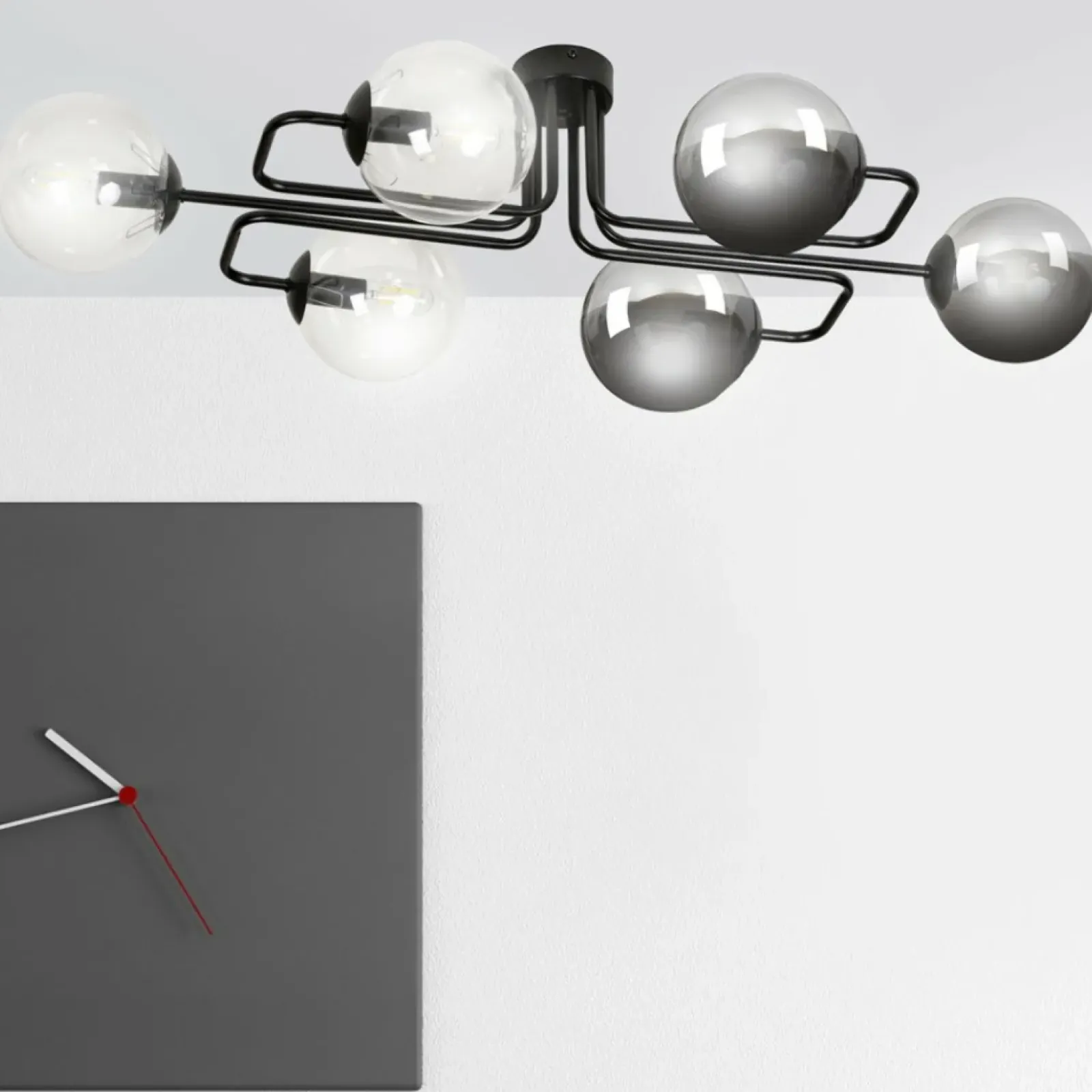 Sklep Kaja Stylowa czarna lampa sufitowa z kloszami 834/6A3 | Kaja Oświetlenie Cheap