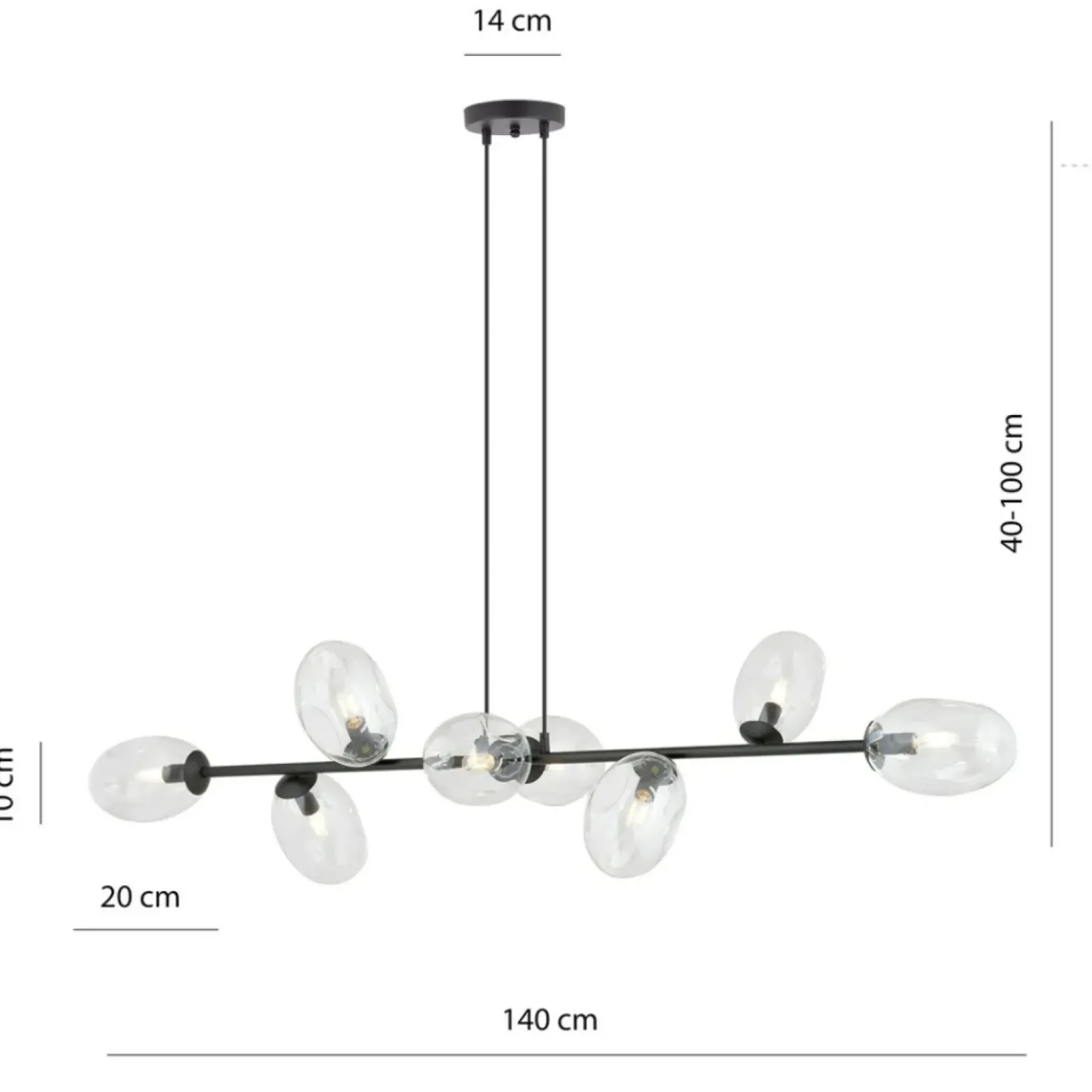 Sklep Kaja Stylowa, czarna lampa wisząca nad stół 1262/8 z serii PANDORA | Kaja Flash Sale
